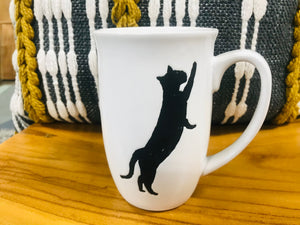 Ceramic Cat Lover's Tea Mug Cup with Tea bag Holder | Cat Lover's Gift | Unique Tea Bag Coffee Mug Cup | Cat Kitchen Decor