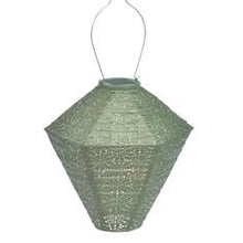 Load image into Gallery viewer, Indoor/Outdoor Garden Lantern LED |  Light Green Diamond Shape 28 cm | Remote Battery Operated | LUM108