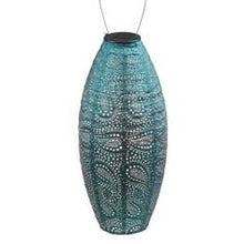 Load image into Gallery viewer, Indoor/Outdoor Garden Lantern LED |  Sea Blue Long Oval Shape 20 cm | Remote Battery Operated | LUM116
