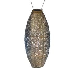 Indoor/Outdoor Garden Lantern LED |  Gold Long Oval Shape 20 cm | Remote Battery Operated | LUM115