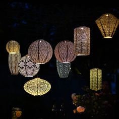 Indoor/Outdoor Garden Lantern LED |  Gold Long Oval Shape 20 cm | Remote Battery Operated | LUM115
