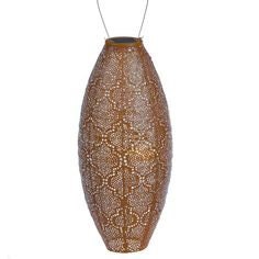 Indoor/Outdoor Garden Lantern LED |  Copper Long Oval Shape 20 cm | Remote Battery Operated | LUM113