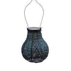 Indoor/Outdoor Garden Lantern LED |  Petrol Blue Bulb Shape 16 cm | Remote Battery Operated | LUM105