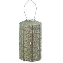 Load image into Gallery viewer, Indoor/Outdoor Garden Lantern LED |  Light Green Cylinder Shape 18 cm | Remote Battery Operated | LUM106
