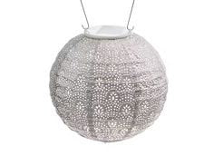 Indoor/Outdoor Garden Lantern LED | Light Taupe Round 20cm | Remote Battery Operated | LUM100