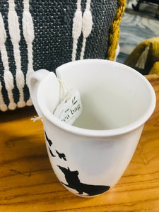 Ceramic Cat Lover's Tea Mug Cup with Tea bag Holder | Cat Lover's Gift | Unique Tea Bag Coffee Mug Cup | Cat Kitchen Decor
