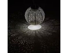 Load image into Gallery viewer, Indoor/Outdoor Garden Lantern LED | Light Taupe Round 20cm | Remote Battery Operated | LUM100