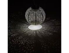 Indoor/Outdoor Garden Lantern LED | Light Taupe Round 20cm | Remote Battery Operated | LUM100