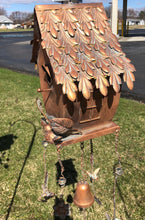Load image into Gallery viewer, Hanging Pagoda Copper birdhouse with wind Chimes | Bird House
