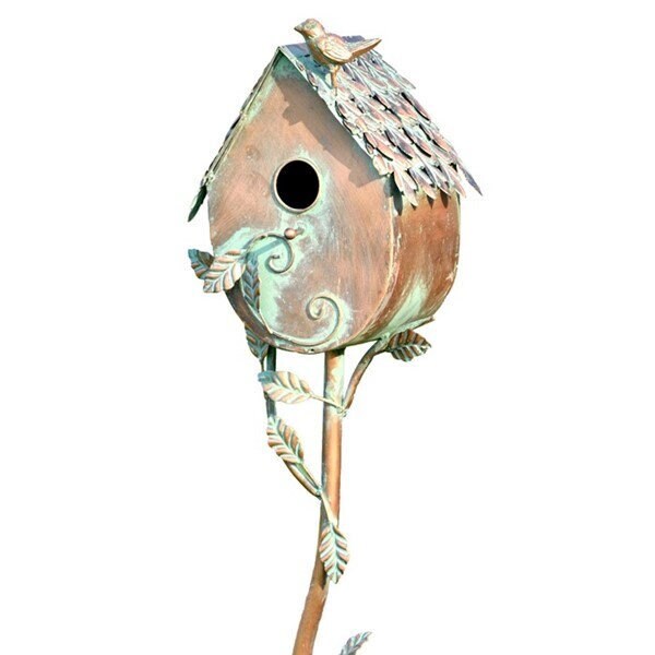 Country Farm Style Copper Birdhouse Bird Lover's Gift
