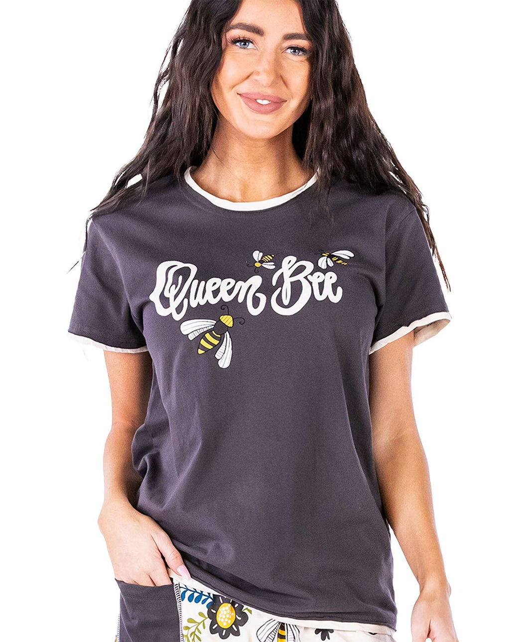 Queen Bee Women's Regular Fit PJ Top| Comfy | Pajama tee