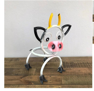Metal Cow Plant Stand | Farm Animals