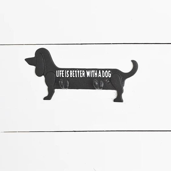 Cast Iron Leash hook for your Weiner Dog Life is Better with a Dog