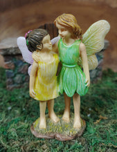 Load image into Gallery viewer, Sister Girl Friend Family Fairies Standing in embrace Fairy Garden Dollhouse Accessory MG121