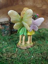 Load image into Gallery viewer, Sister Girl Friend Family Fairies Standing in embrace Fairy Garden Dollhouse Accessory MG121