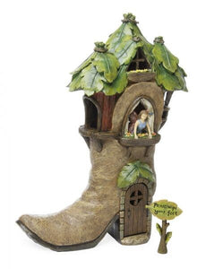 Super cute fairy garden house | Cowboy boot |  How cute is this.  miniature outdoor garden decor fairy house