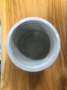 5 inch planter Cement Etched Flower Design Indoor Pot