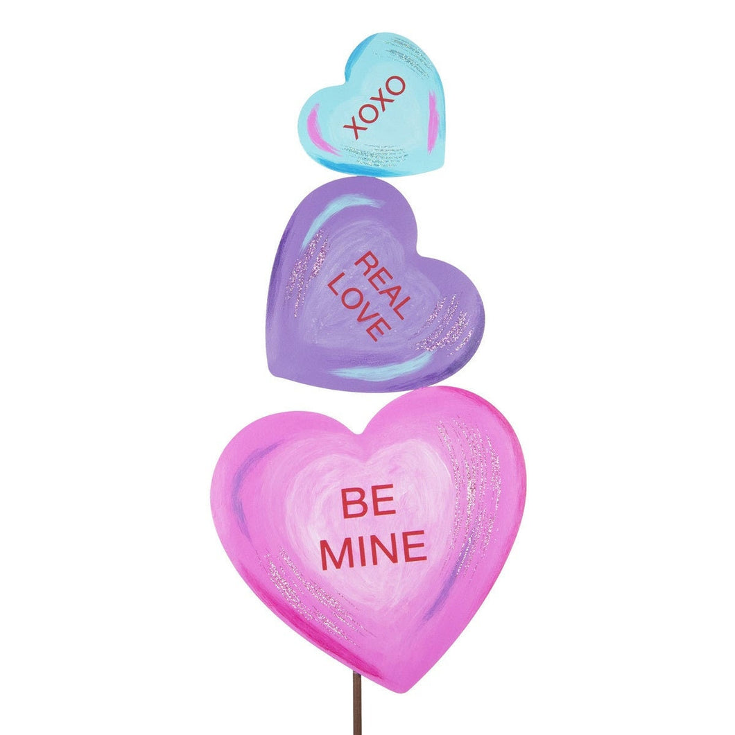 Valentine's Day Candy Hearts Sayings Garden Stake for you Porch Pot