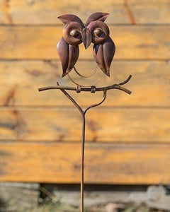 Metal Bronze Owl Garden Stake