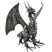 Load image into Gallery viewer, Alexander 2 foot tall metal filigree steel dragon indoor outdoor