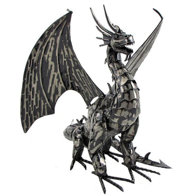 Alexander | 2' metal filigree dragon | 2' tall 2' wide | powder-coated steel dragon indoor/outdoor 3 piece