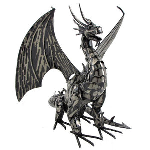 Alexander 2 foot tall metal filigree steel dragon indoor outdoor