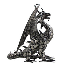 Load image into Gallery viewer, Alexander | 2&#39; metal filigree dragon | 2&#39; tall 2&#39; wide | powder-coated steel dragon indoor/outdoor 3 piece
