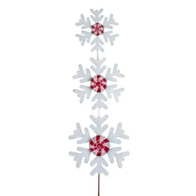 Load image into Gallery viewer, Snowflake Topiary With Peppermint Candies Metal Garden Stake for Porch Pots