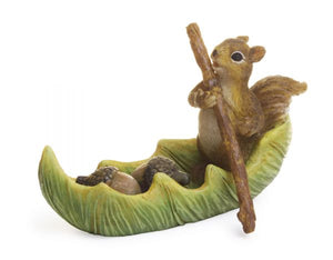 Fairy Squirrel canoeing with his acorns