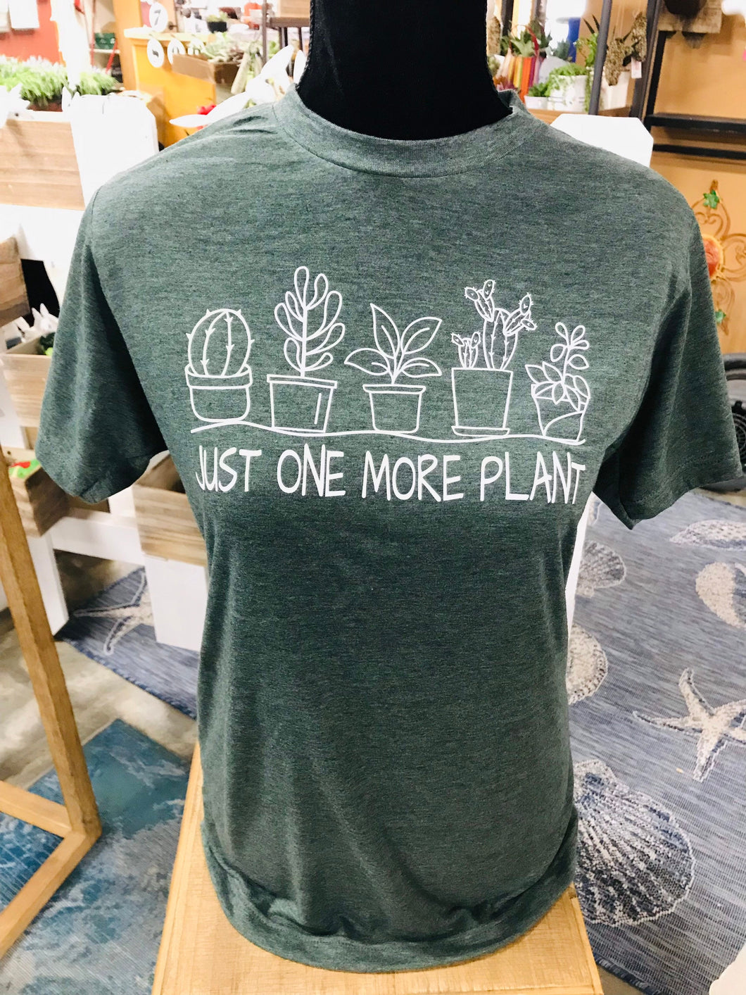 Just One More Plant Heather Green T-shirt Sizes SM - 3X Super Soft