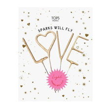 Load image into Gallery viewer, Large Gold Sparkler LOVE Candles | Anniversary | Occasions