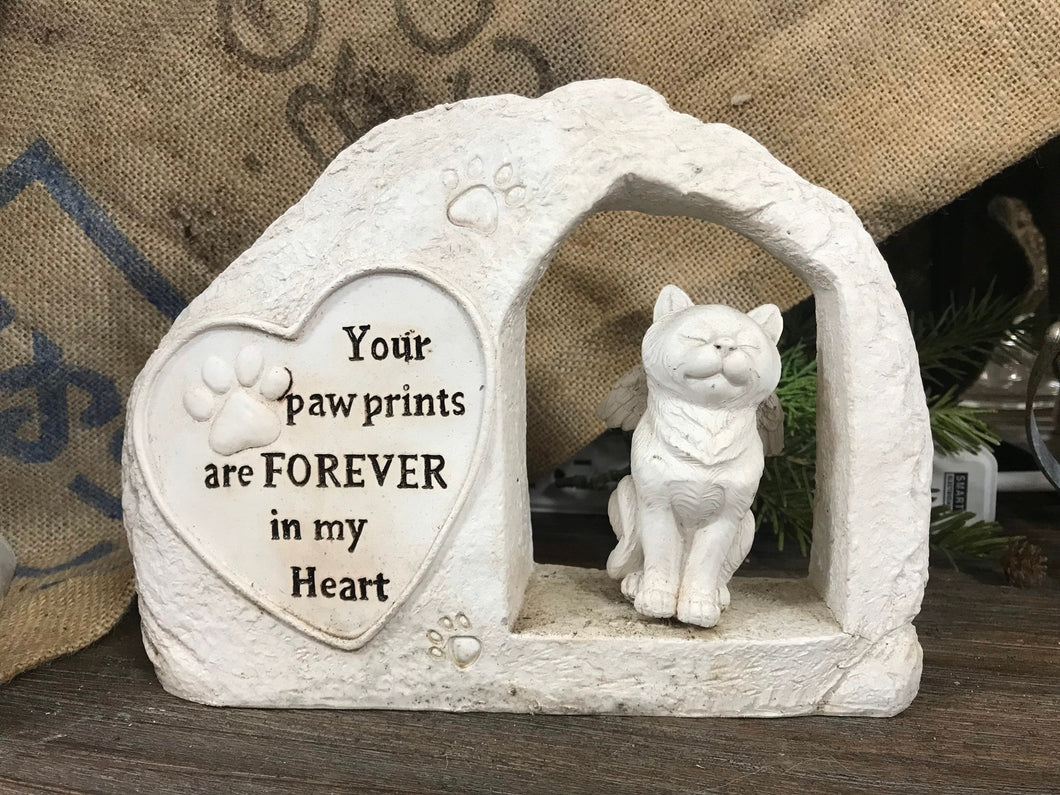 Cat Angel Paw Prints Memorial Statue Pet Sympathy Pet Grave Market Pet Loss Gift