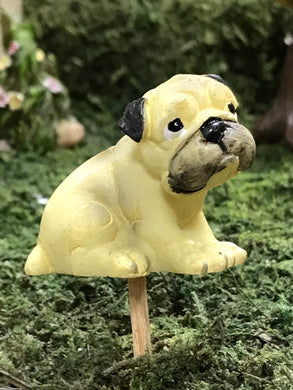 Miniature Sitting Pug to complete your Fairy Garden | Sold Individually