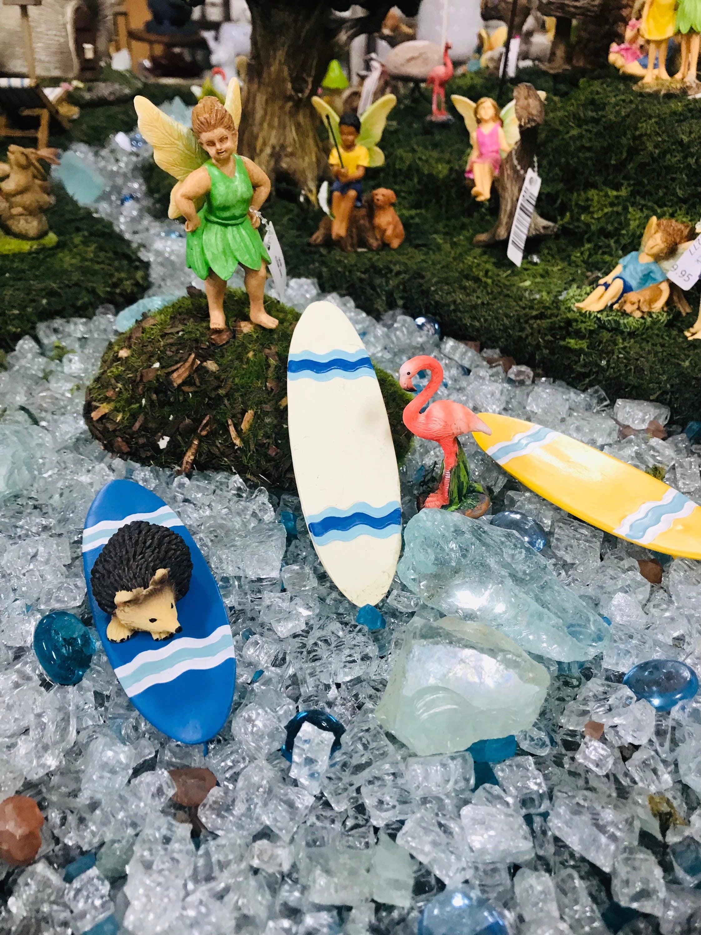 Miniature Surfboard for fairy garden or dollhouse surf board