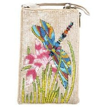Load image into Gallery viewer, Dragonfly Hand Beaded Fashion Cell Phone Bag Purse Crossbody Wristlet