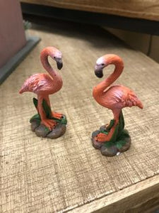 Miniature pink Flamingo's to complete your DIY Fairy Garden Dollhouse Collection