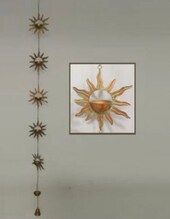 Sun Bowl and Bells Copper Rain Chain Garden Art Rainchain 78