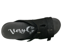Load image into Gallery viewer, Very G Women&#39;s Liberty Tooled Casual Slide Sandals Casual Mid Heel 2-3&quot; - Black Comfy walking