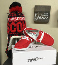 Load image into Gallery viewer, Woman&#39;s Game Day Slip On - Red Moc shoe.