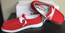 Load image into Gallery viewer, Woman&#39;s Game Day Slip On - Red Moc shoe.