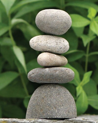 Natural river rock cairn statue | 5-stone | zen garden