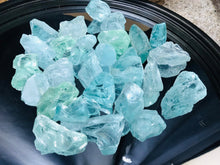 Load image into Gallery viewer, Broken sea glass tumbled recycled glass bulk ice pebbles | 1-5 pounds | light mix blue green hues | sold by weight