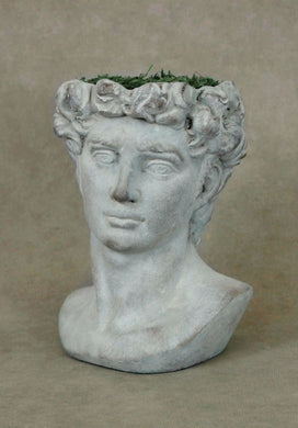 Small Caesar Concrete Roman Man Head Planter 6.5