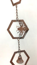 Load image into Gallery viewer, Outdoor Nature inspired Copper Rain Chain Wind chime With Bees |  Metal Wind Chime