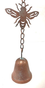 Outdoor Nature inspired Copper Rain Chain Wind chime With Bees |  Metal Wind Chime