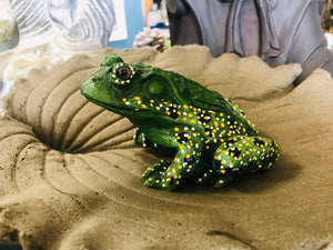 Resin frog toad garden art plant accent decor | indoor outdoor