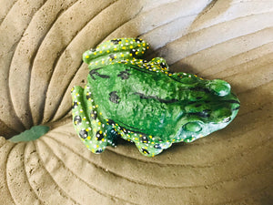 Resin frog toad garden art plant accent decor | indoor outdoor