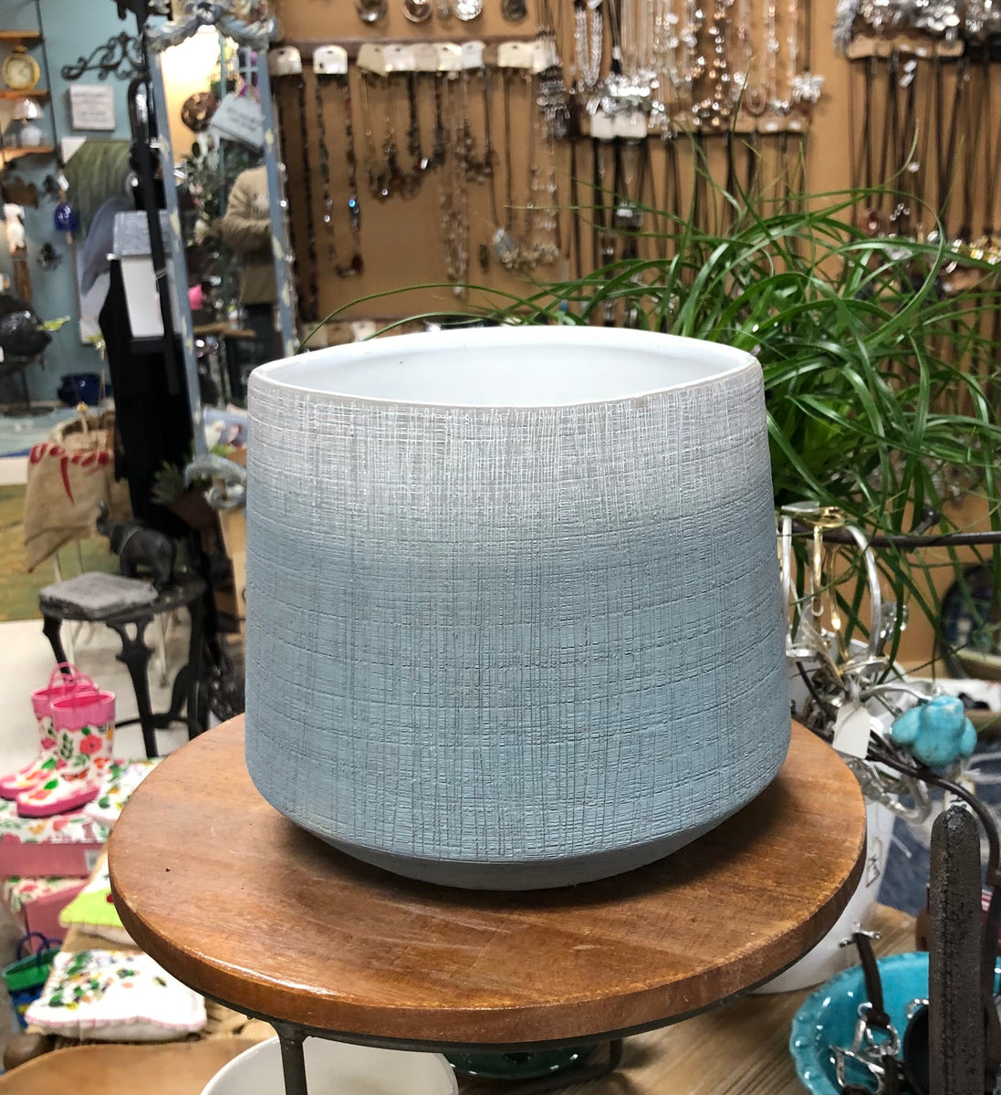 Modern design Blue Gray Ombre Ceramic indoor Planter Pot