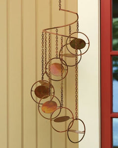 Flamed Circle Hanging Spiral Mobile, 8"X25" Handcrafted Windchime