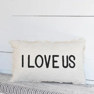 I Love Us White Accent Pillow "I Love Us" perfect anniversary or wedding gift or Valentine's Day